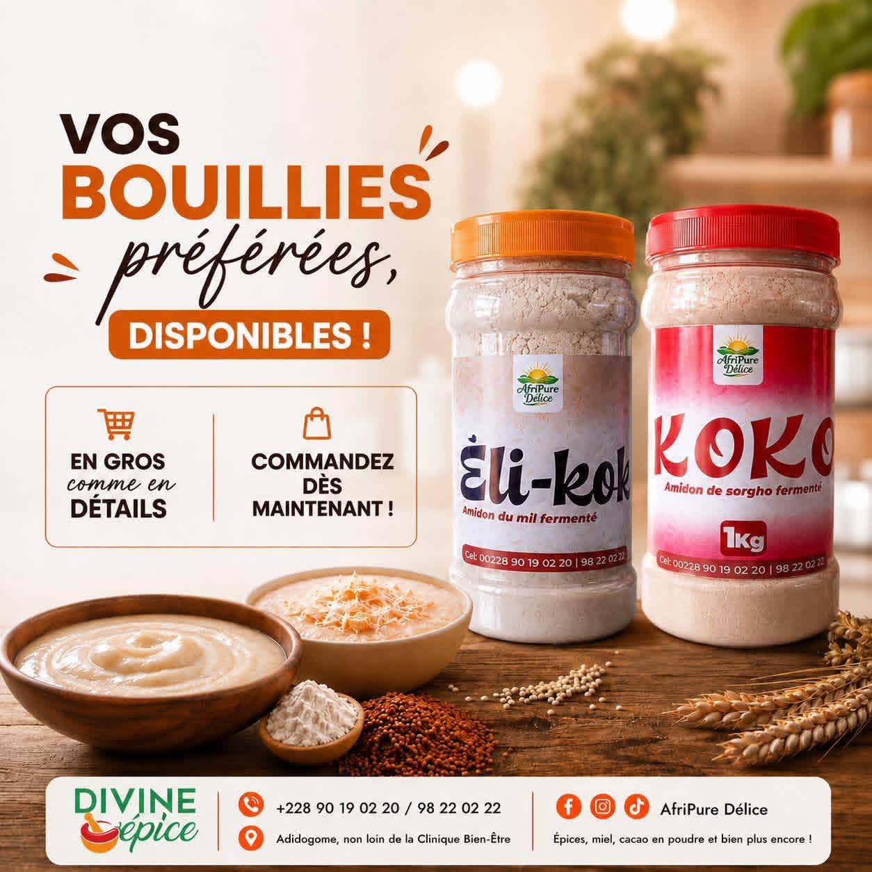 VOS BOUILLIES PRÉFÉRÉES SONT DISPONIBLES CHEZ DIVINE ÉPICE